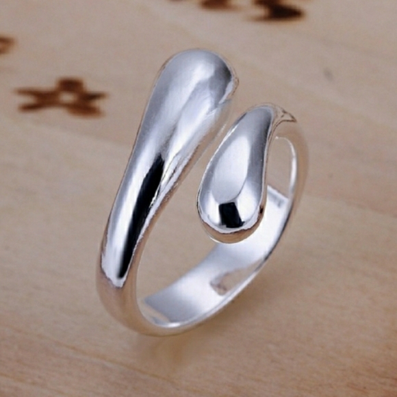 925 Sterling Silver Water Drop Jewelry Set - Picture 3 of 7